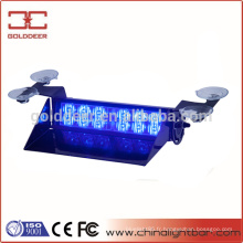 12 LED tableau de bord voyant / Auto Led lumière stroboscopique bleue avec visière